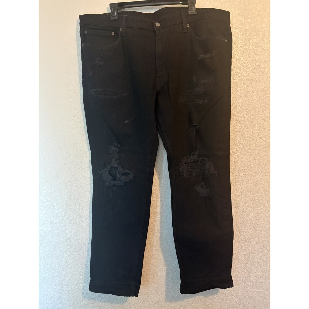 Levis 511 Slim Fit Distressed Black Jeans Mens 40x30 Ripped Denim